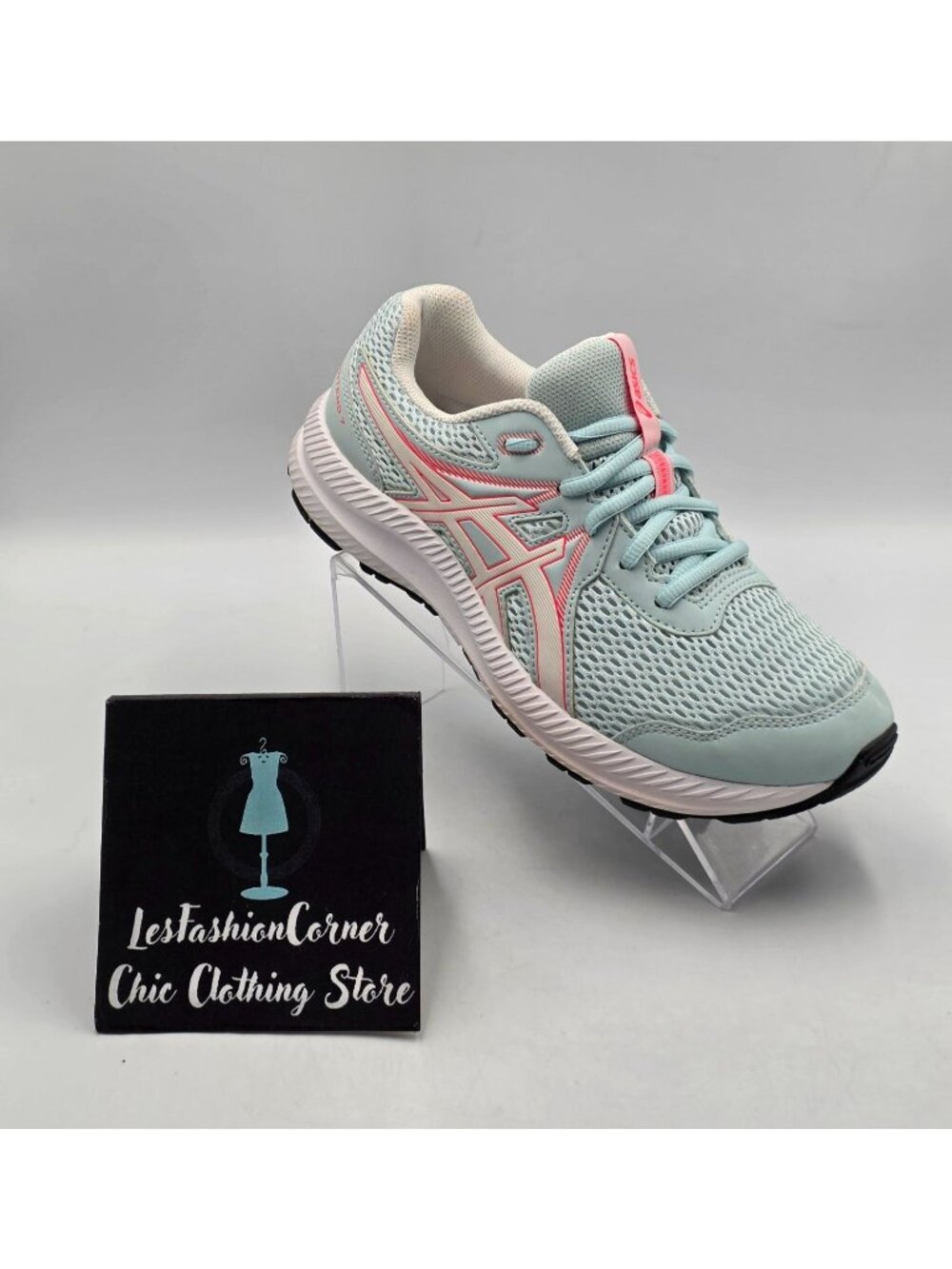 Asics Women's Aqua Pink Contend 7 Lightweight Running Shoes Size 7 3786 - Picture 13 of 16